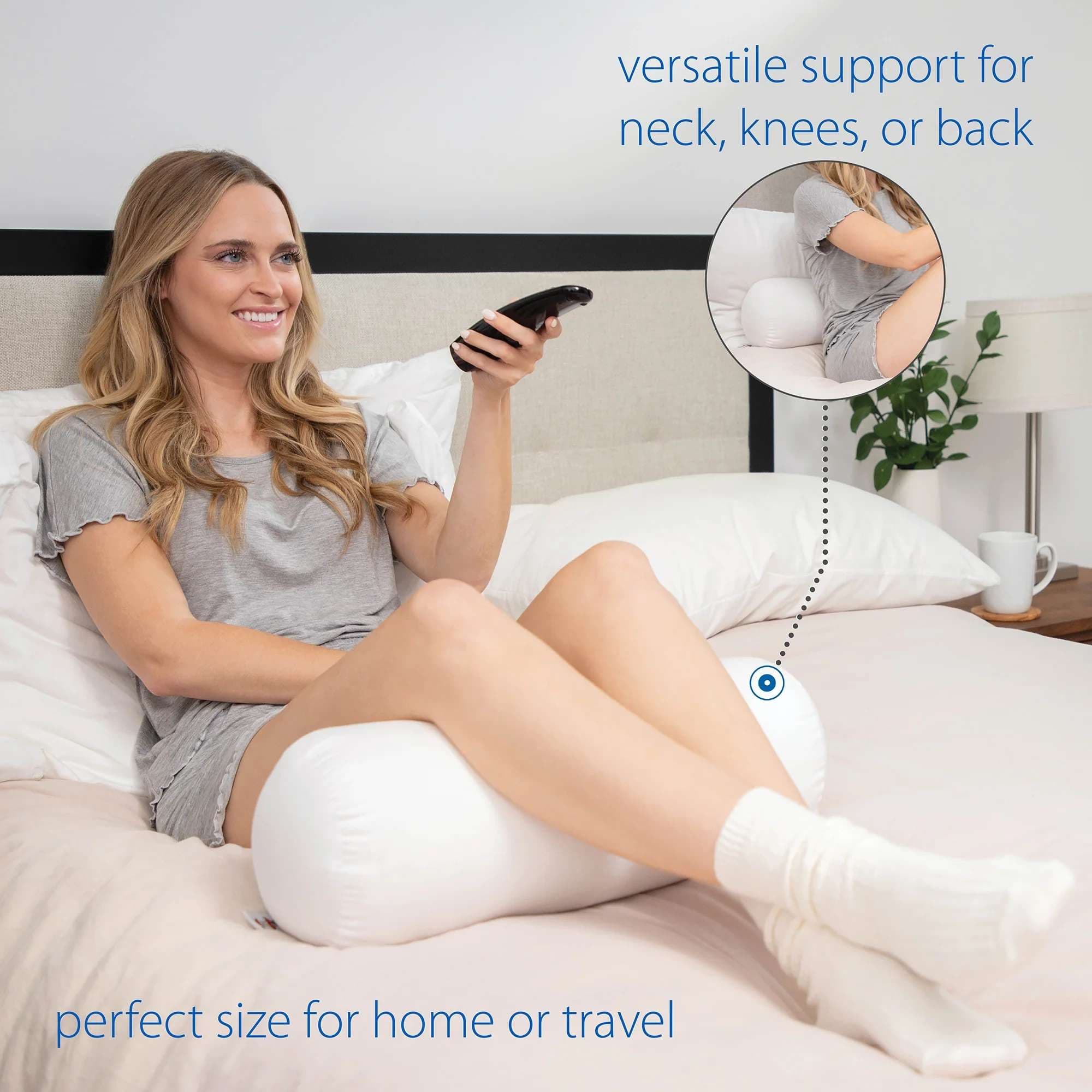 Core Jackson Roll Pillow, White - Image 4