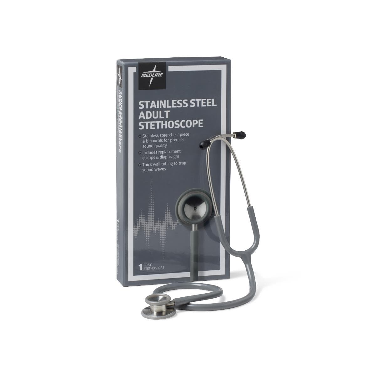 Medline Elite Adult Stainless Steel Stethoscopes - Image 1