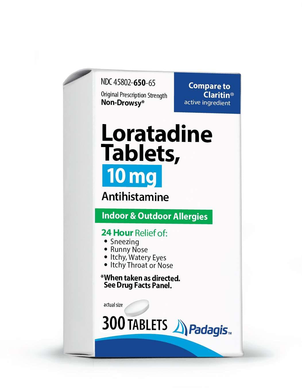 Padagis Loratadine Allergy Relief Tablet - Bottle of 300
