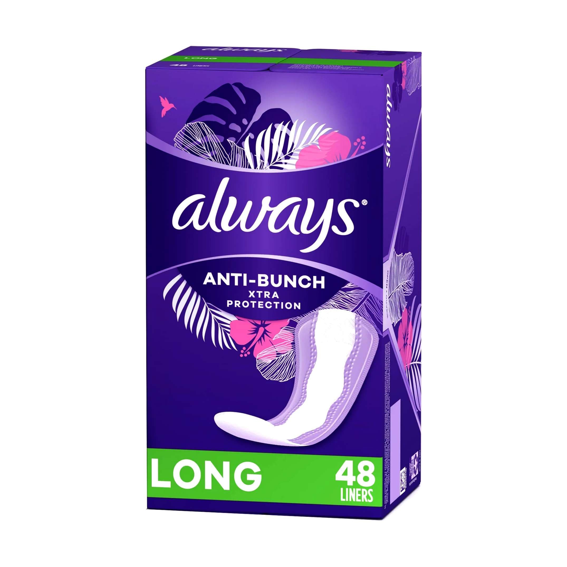 Always Anti-Bunch Xtra Protection Daily Feminine Pad, Regular Absorbency