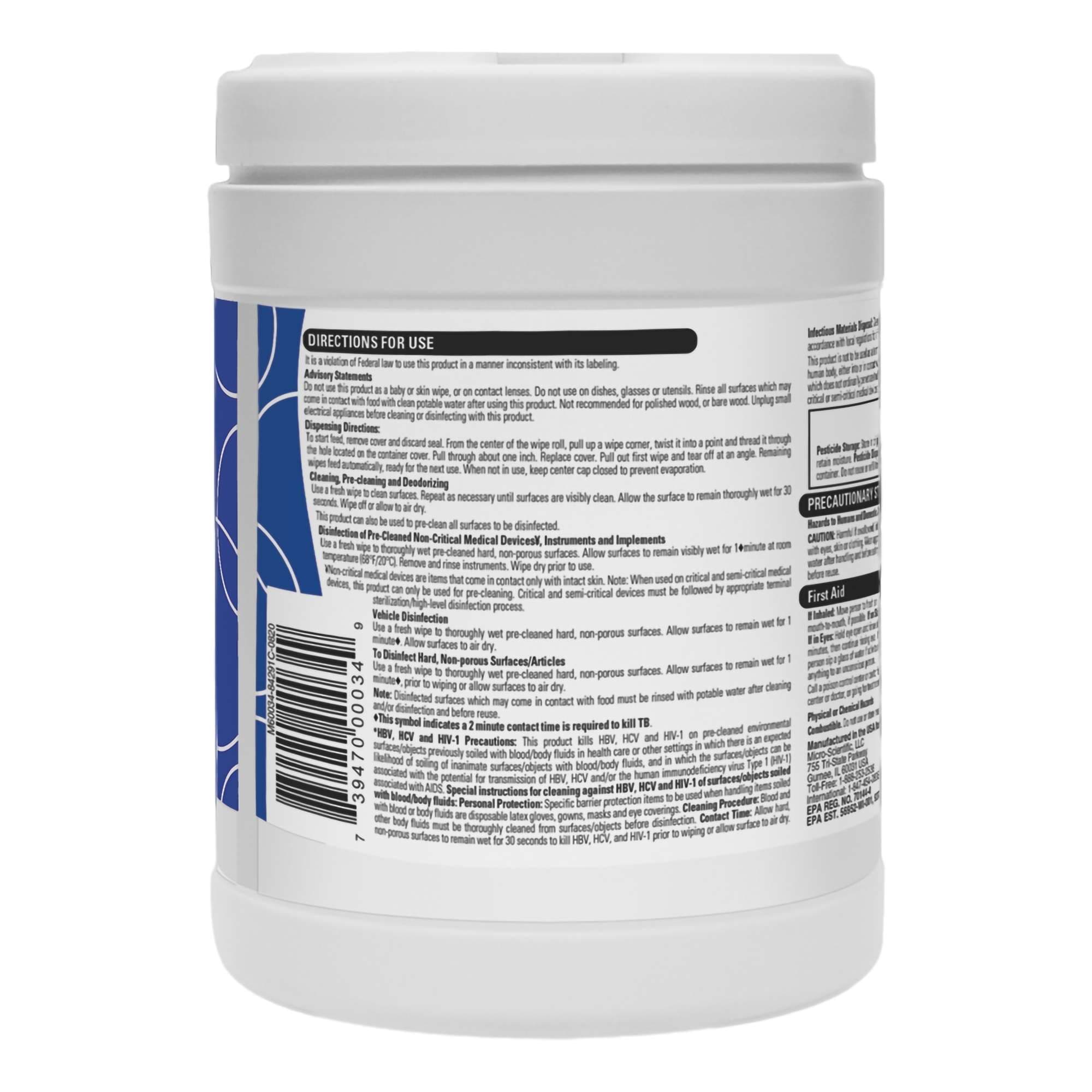 Opti-Cide Max Surface Disinfectant Cleaner Canister Wipe, 6 x 6-3/4 Inch - Image 2