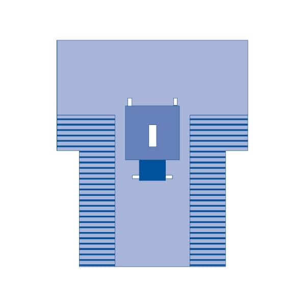 Proxima Abdominal Drape Blue 78 W x 102 W x 121 L Inch Laparotomy T-Drape Arm Covers - Case of 12 - Image 1