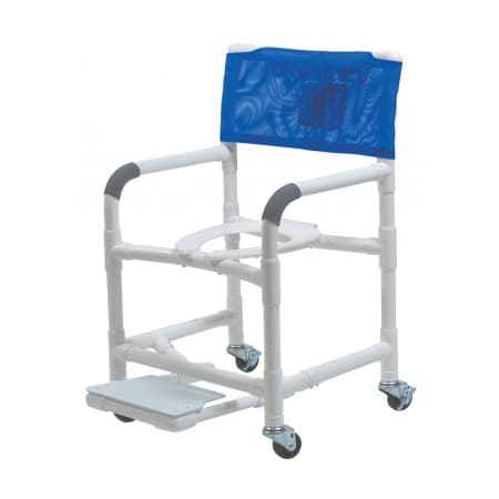 Lumex 22" PVC Shower Commode Chair with Sliding Footrest