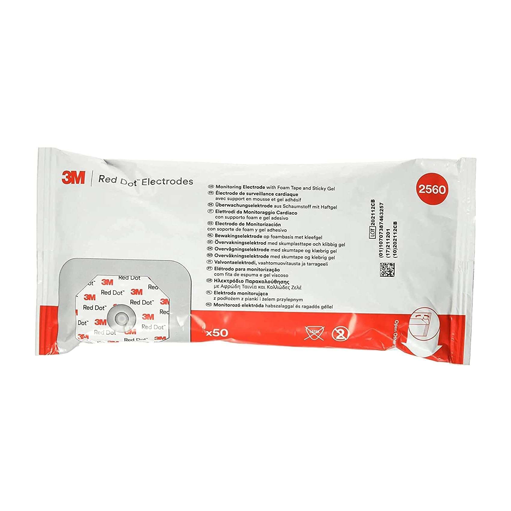 3M Red Dot Monitoring Electrode with Foam Tape and Sticky Gel - Image 1