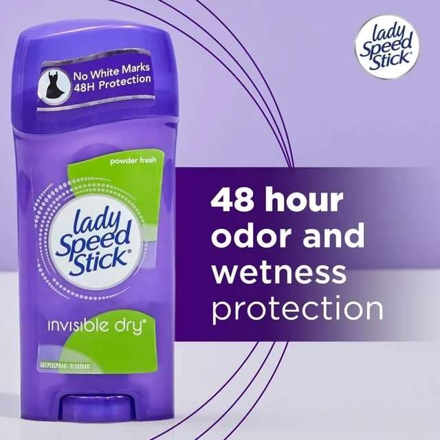 Lady Speed Stick Antiperspirant and Deodorant, Powder Fresh Scent - Image 6