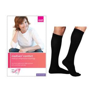 Mediven Comfort Calf High Compression Stocking, Size 1, Ebony - Pair of 2 - Image 1