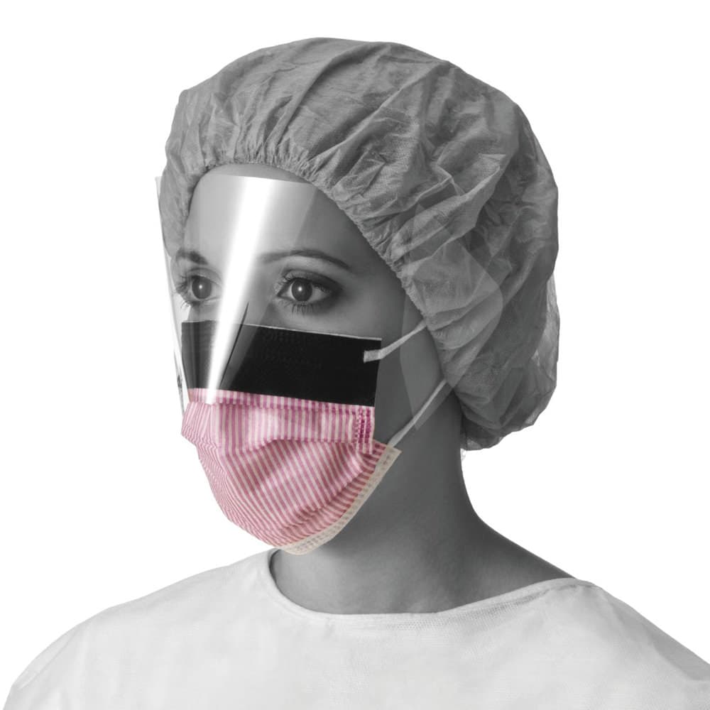 Medline Fluid-Resistant Procedural Face Mask with Eye Shield