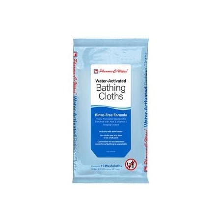 Pharma-C-Wipes Water Activated Bathing Cloth, 10 x 8 Inch - Package of 10