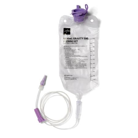 Medline EntraFlo Gravity Feeding Set with Preattached EnFit Connector, 1000 mL Bag