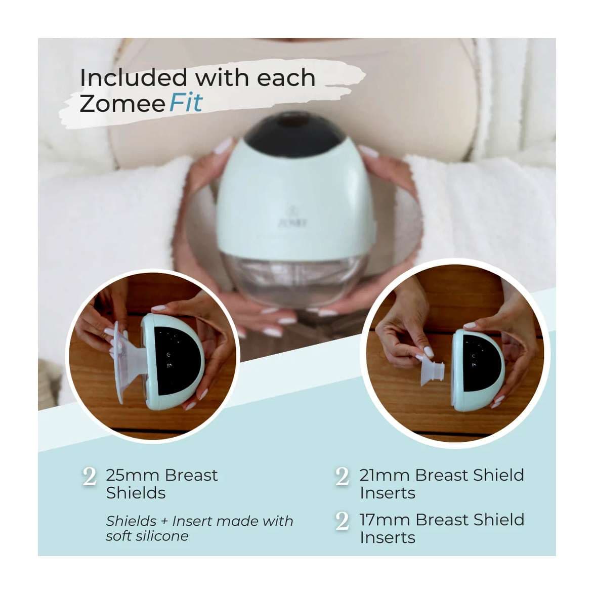 Zomee Fit Double Wearable Hands-Free Breast Pump - Image 5