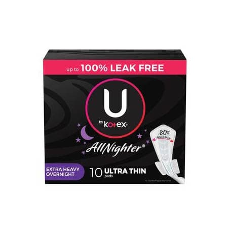 U by Kotex Super Premium Ultra Thin Overnight Pad with Wings - Package of 10 - Image 1