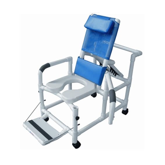 Lumex 20" PVC Reclining Shower Commode Chair