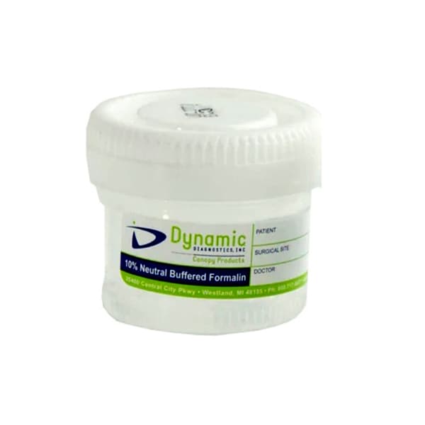 Dynamic Diagnostics Prefilled Formalin Container, Disposable, 20 mL Fill in 40 mL - Box of 24 - Image 1