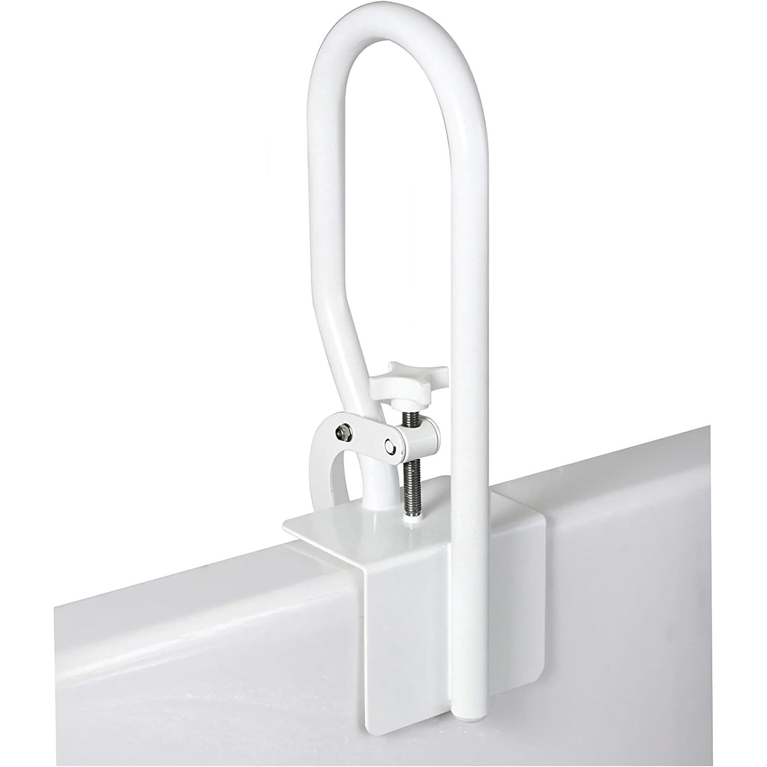 Carex White Bathtub Rail for Fiberglass Tubs and Clawfoot Tub - Image 1