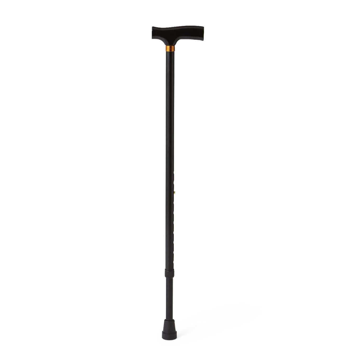 Medline T-Handle Black Aluminium Cane - Case of 6 - Image 1