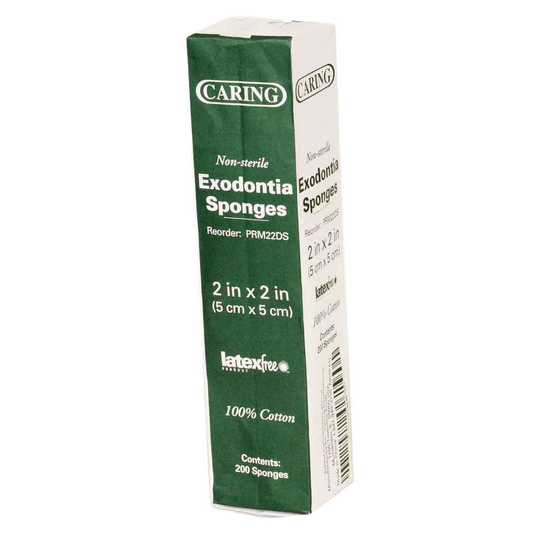 Caring Exodontia Cotton Filled Gauze Sponge, 2 x 2 Inch - Image 1
