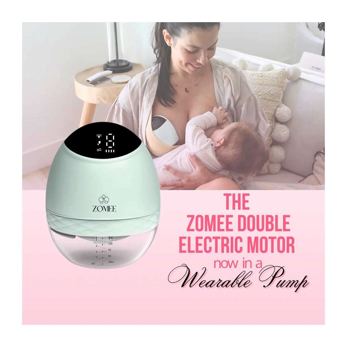 Zomee Fit Double Wearable Hands-Free Breast Pump - Image 2
