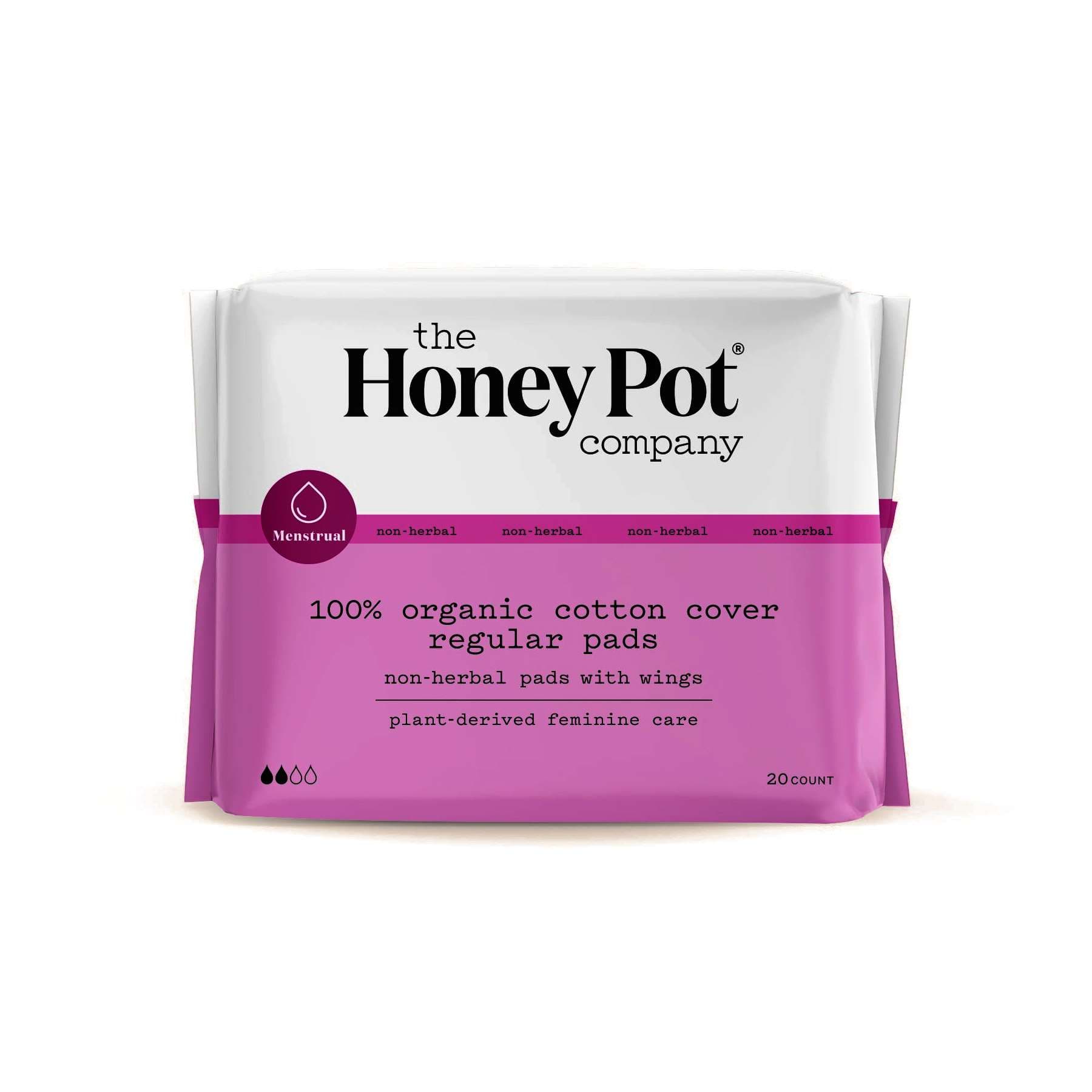 The Honey Pot Regular Non Herbal Menstrual Pads - Package of 20