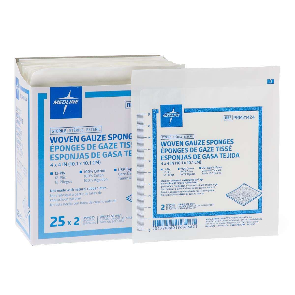 Medline Woven Sterile USP Type VII Gauze Sponges - Image 1