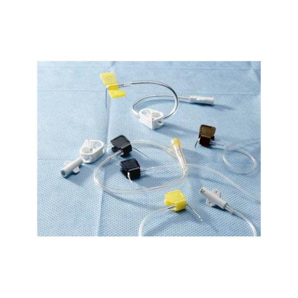 Kawasumi Huber Infusion Set with Right Angle Needle, Fixed Wing Hub
