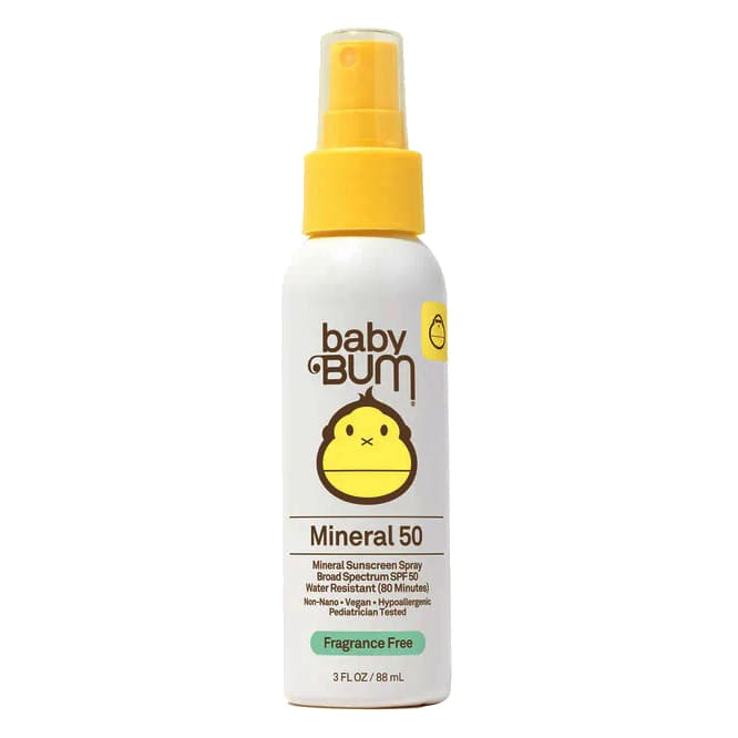 Baby Bum SPF 50 Mineral Sunscreen Spray, Fragrance Free