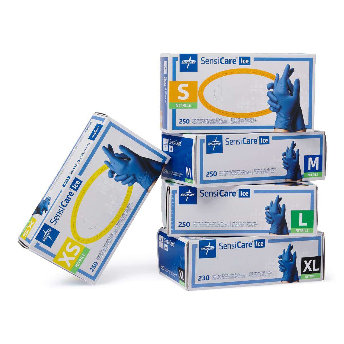 SensiCare Ice Blue Powder-Free Nitrile Exam Gloves - Image 2