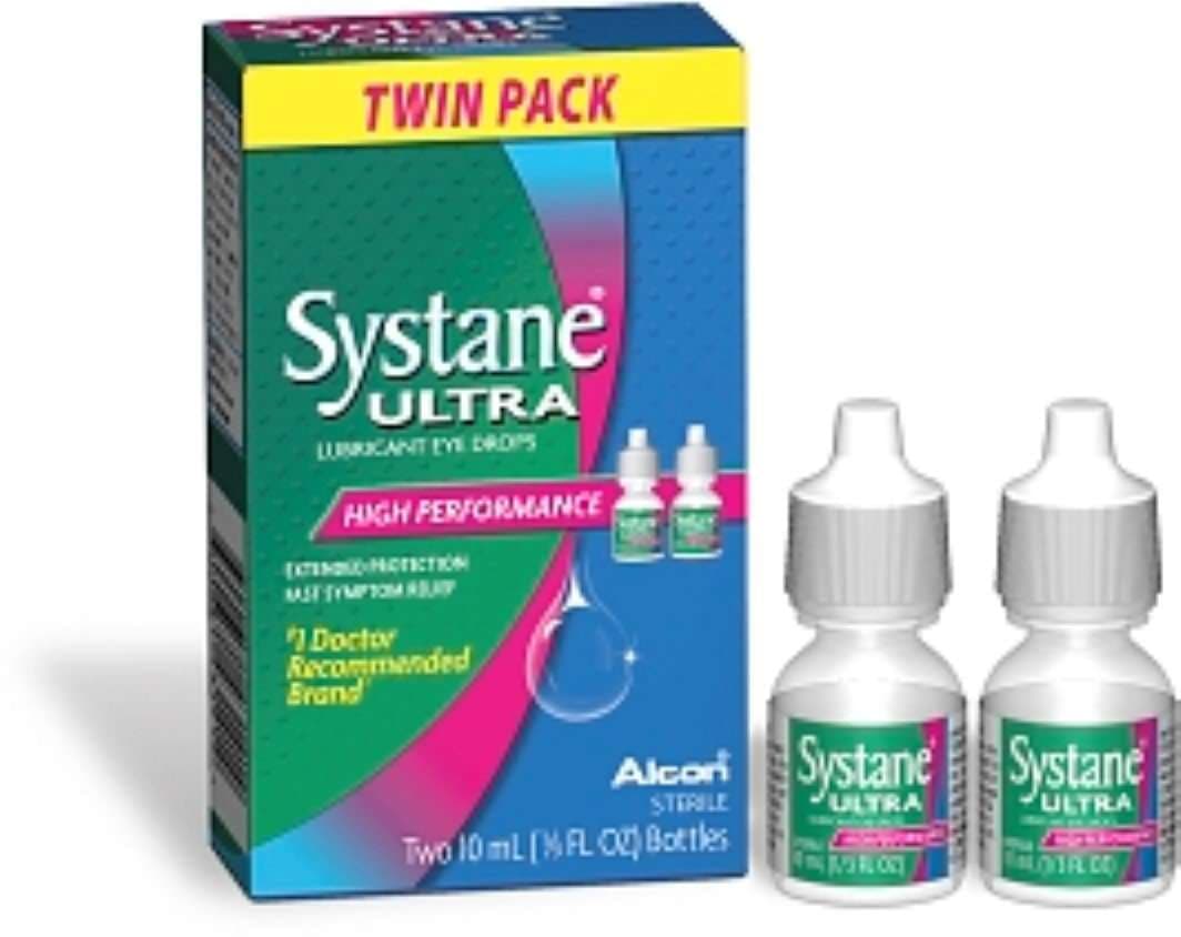Alcon Systane Ultra Lubricant Eye Drops, Twin Pack, 5 ml and 10 ml