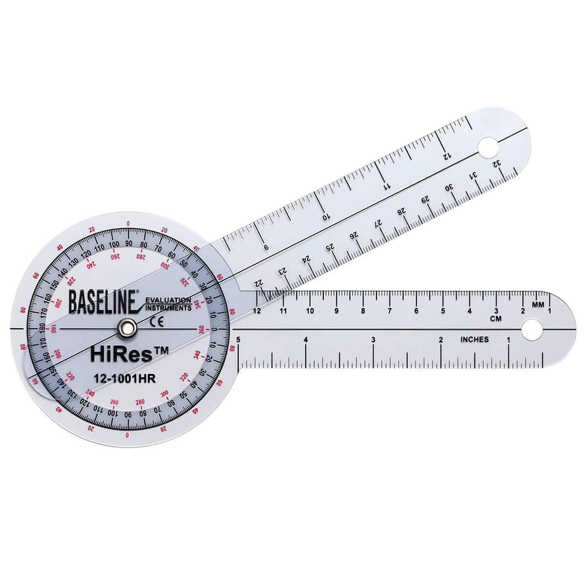 Baseline Hires 360 Degree Transparent Plastic Goniometer - Image 1