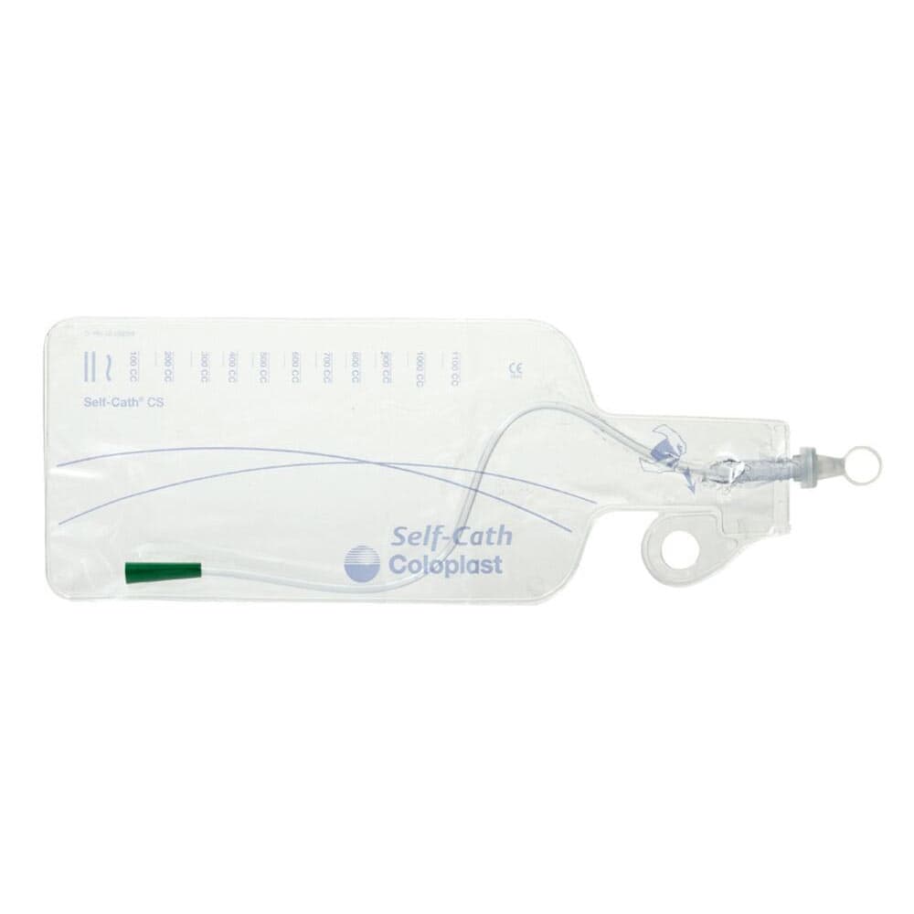 Self-Cath Olive Coude Tip Closed System Catheter with Guide Stripe - Image 1