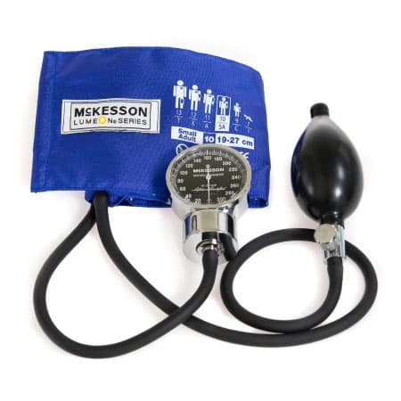McKesson 2-Tubes Aneroid Sphygmomanometer with Cuff, Small Royal Blue Cuff