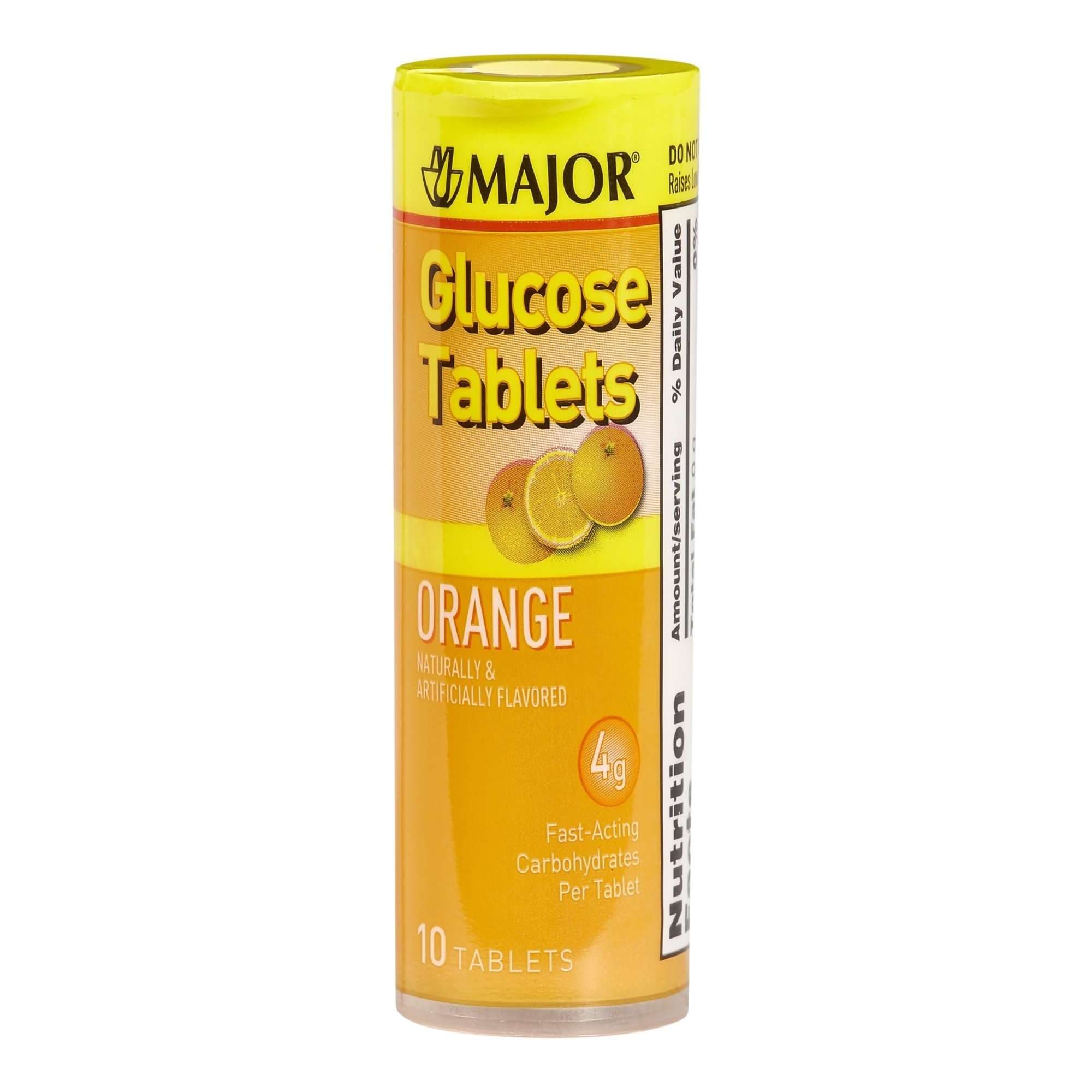 Major Pharmaceuticals Glucose Supplement Chewable Tablet, Orange Flavor