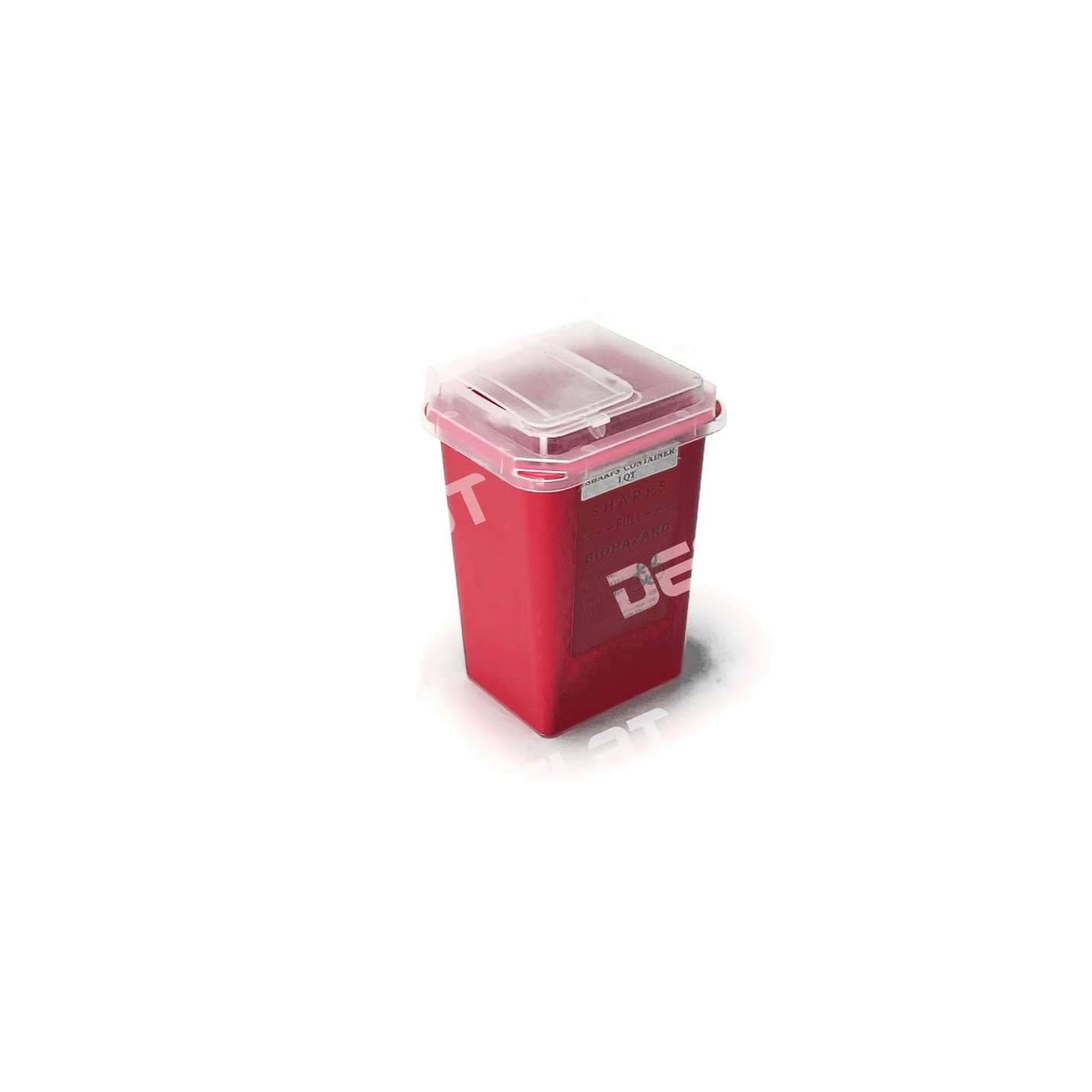 BD Home Mailback Sharps Container Red Base White Lid Vertical Entry Locking Lid - Image 1