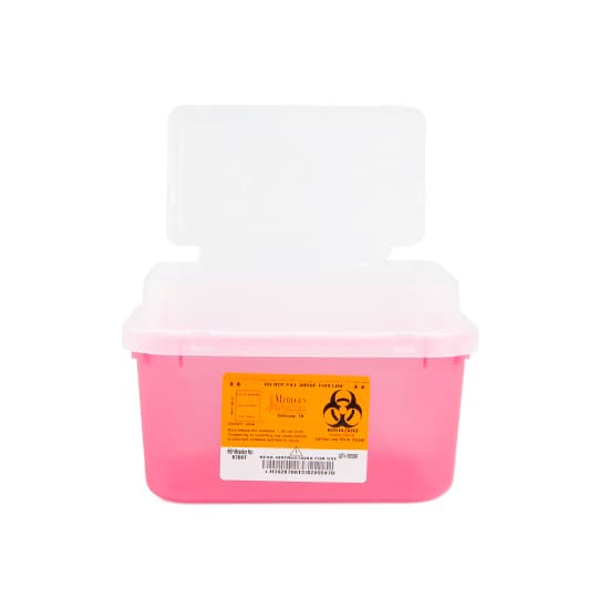 Sharps Sharps Container Translucent Red Base 6-3/4 H x 10 W x 7 D Inch - Case of 12 - Image 1