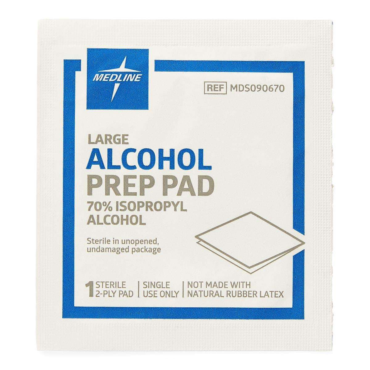 Medline Sterile Alcohol Prep Pads, Medium - Case of 3000