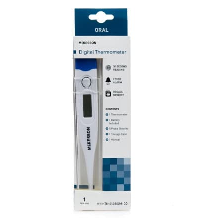 McKesson Oral Probe Digital Thermometer, 30 Second Response - Box of 25