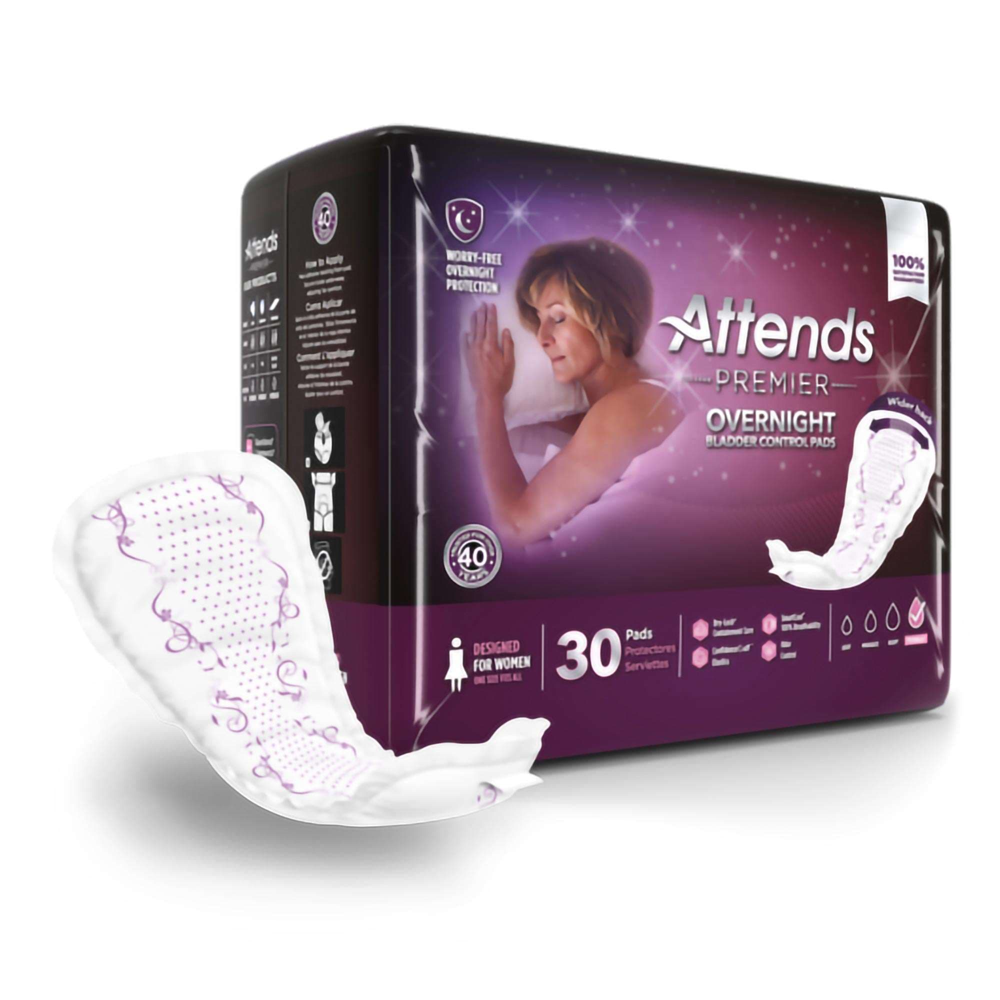 Attends Premier Overnight Female Bladder Control Pads