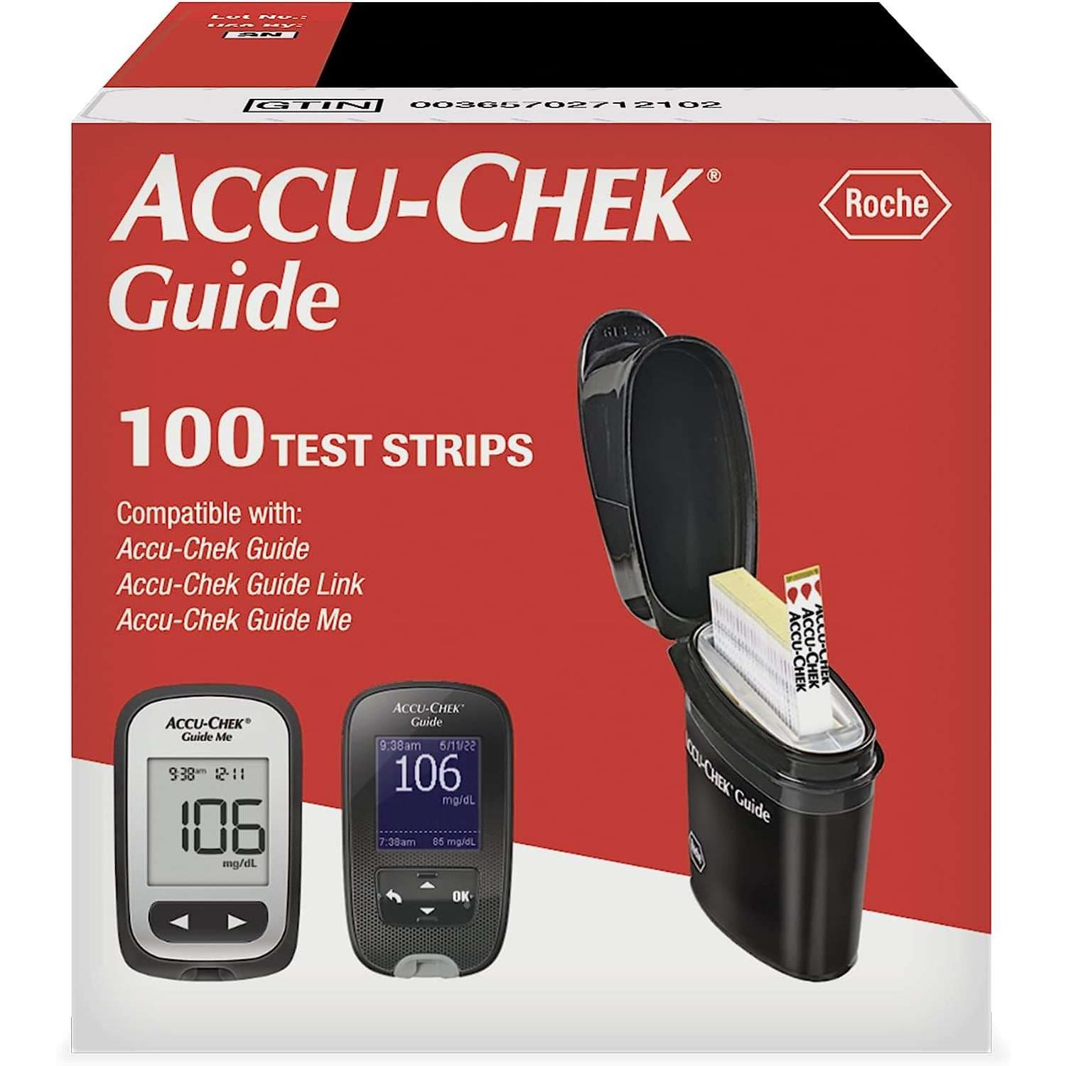 Accu-Chek Guide Blood Glucose Test Strips, 100 Strips