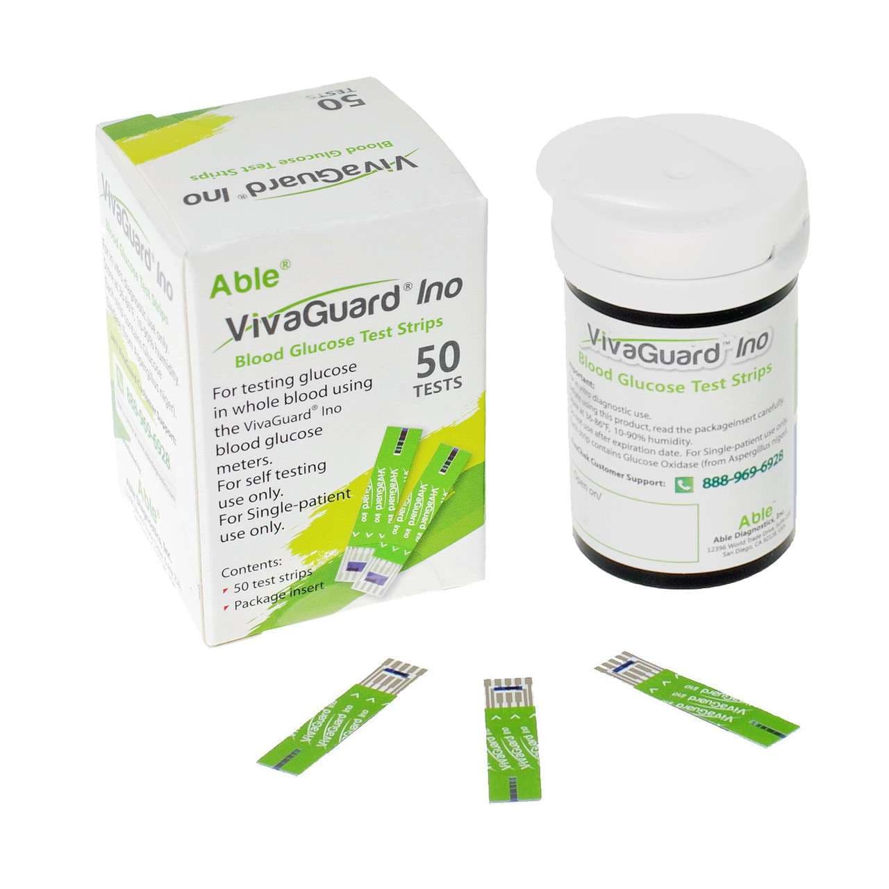 Able VivaGuard Ino Blood GlucoseTest Strips - Box of 50 - Image 1