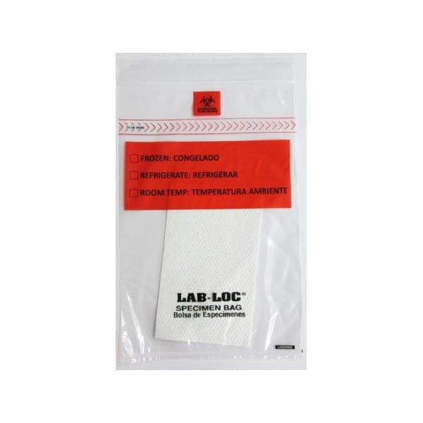 Lab-Loc Specimen Transport Bag with Document Pouch and Absorbent Pad, 1.75 mil - Image 1
