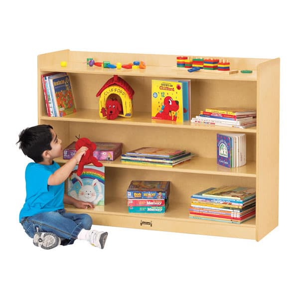 Jonti-Craft® Adjustable Mobile Classroom Bookshelf with Lip
