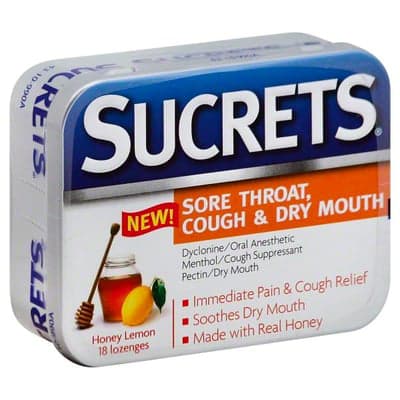 Sucrets Vapor Cherry Sore Throat and Cough Lozenges - Box of 18 - Image 1