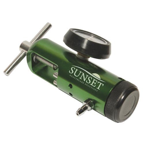 Sunset CGA 870 Style Oxygen Regulator, Barbed Outlet, Adult, 0 to 15 LPM - Image 1