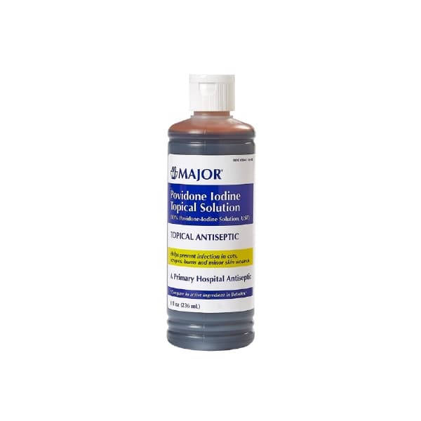 Major Povidone Iodine Topical Antiseptics Solution, 8 oz
