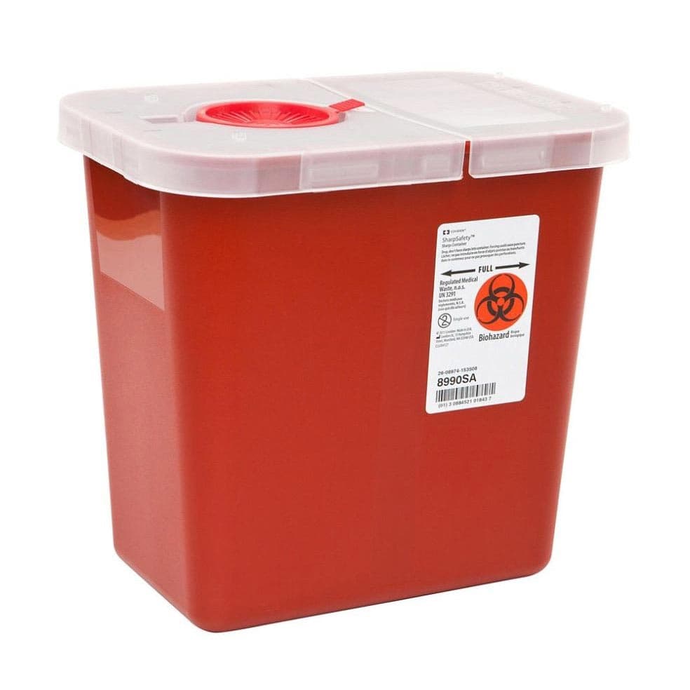 SharpSafety Multi-Purpose Sharps Container with Hinged Lid - Image 1