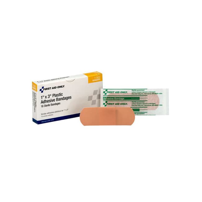 First Aid Only Adhesive Strip Tan 1 x 3 Inch Rectangle Sterile - Image 1