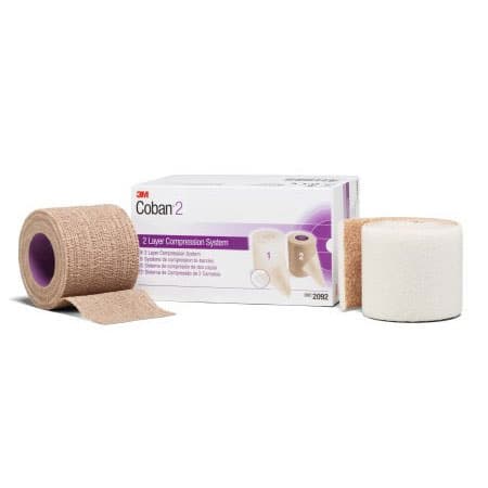 3M Coban 2 Layer Self-Adherent Compression Bandage, White-Tan