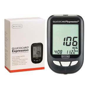 Arkray Glucocard Expression Blood Glucose Meter Kit, 93mm x 58mm x 20.5mm