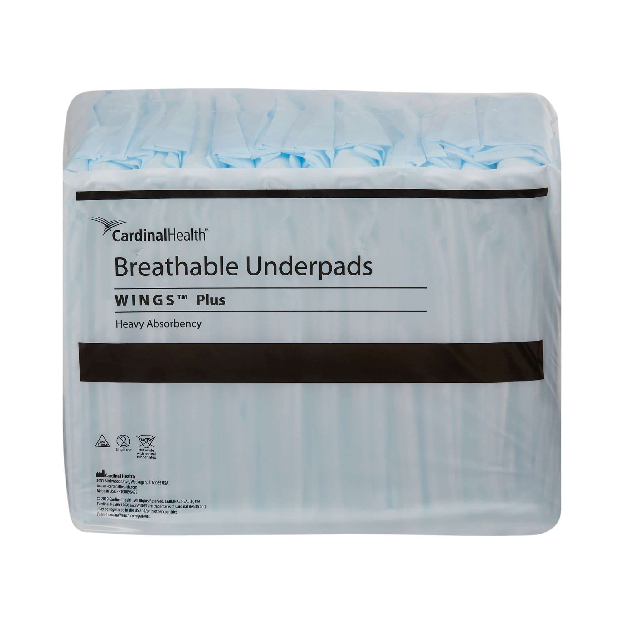 Cardinal Health Wings Plus Breathable Underpads - Image 1