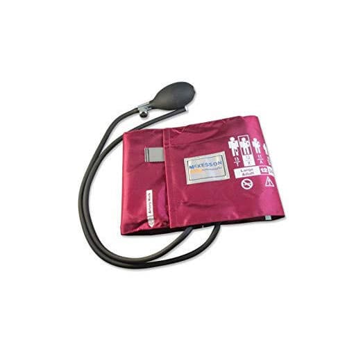 McKesson LUMEON 2-Tubes Aneroid Sphygmomanometer with Cuff, Burgundy, Adult Large
