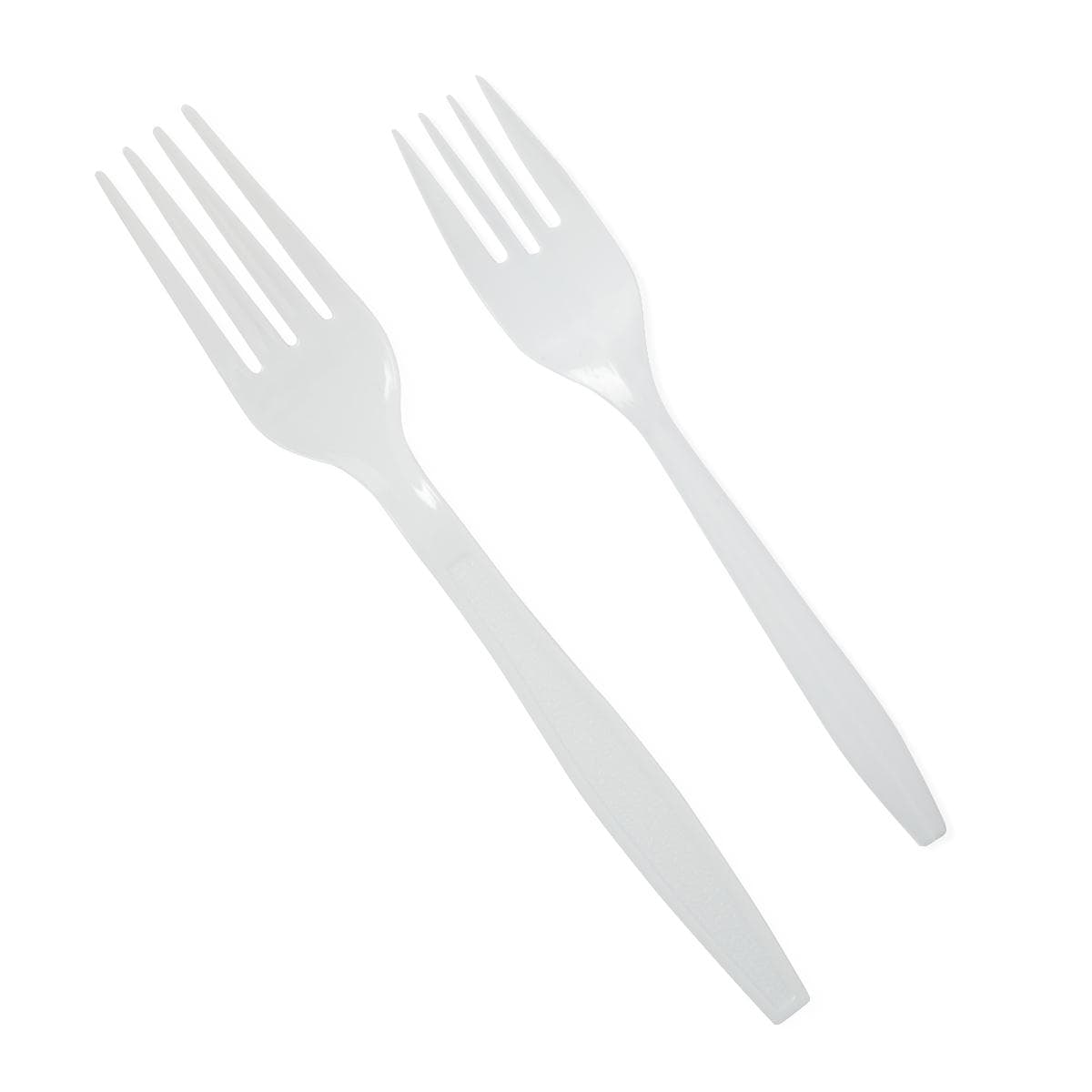 Medline Disposable White Plastic Forks - Image 2
